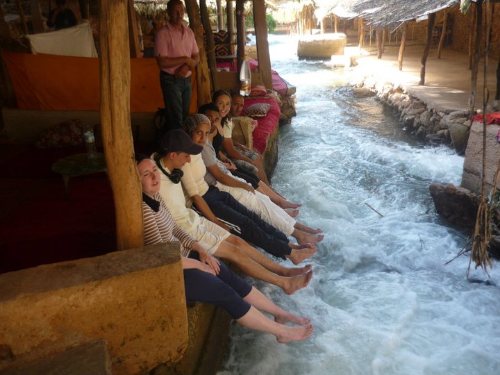 Cooling the feet at the end of the trek
